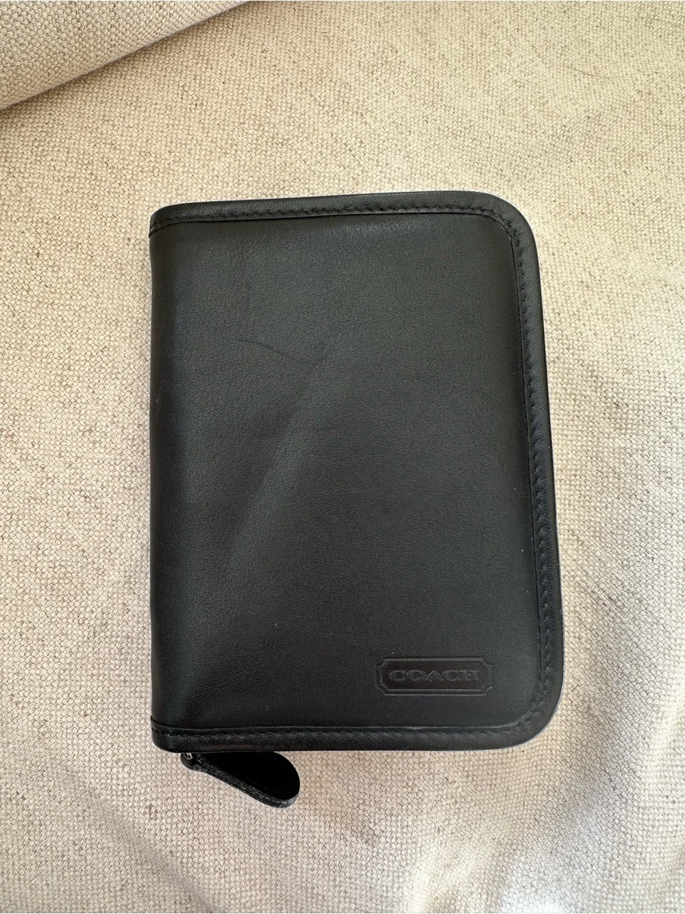 Coach Black Leather Zip-Around Wallet PDA Organizer Tech
